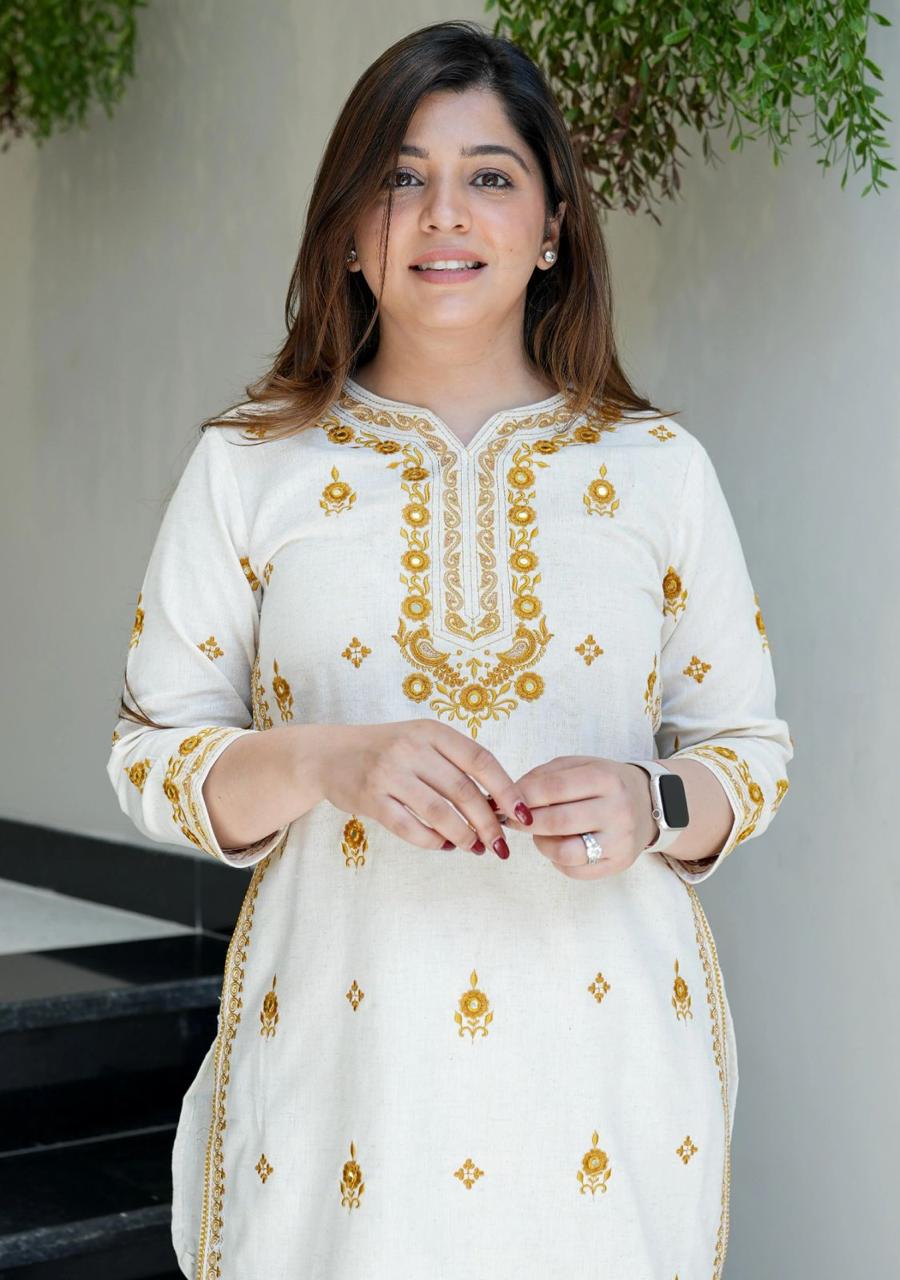 gathering Flattering Pure cotton hand embroidery(WACD124