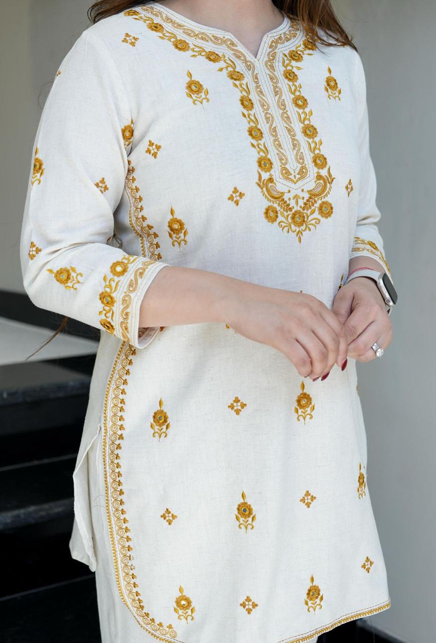 gathering Flattering Pure cotton hand embroidery(WACD124