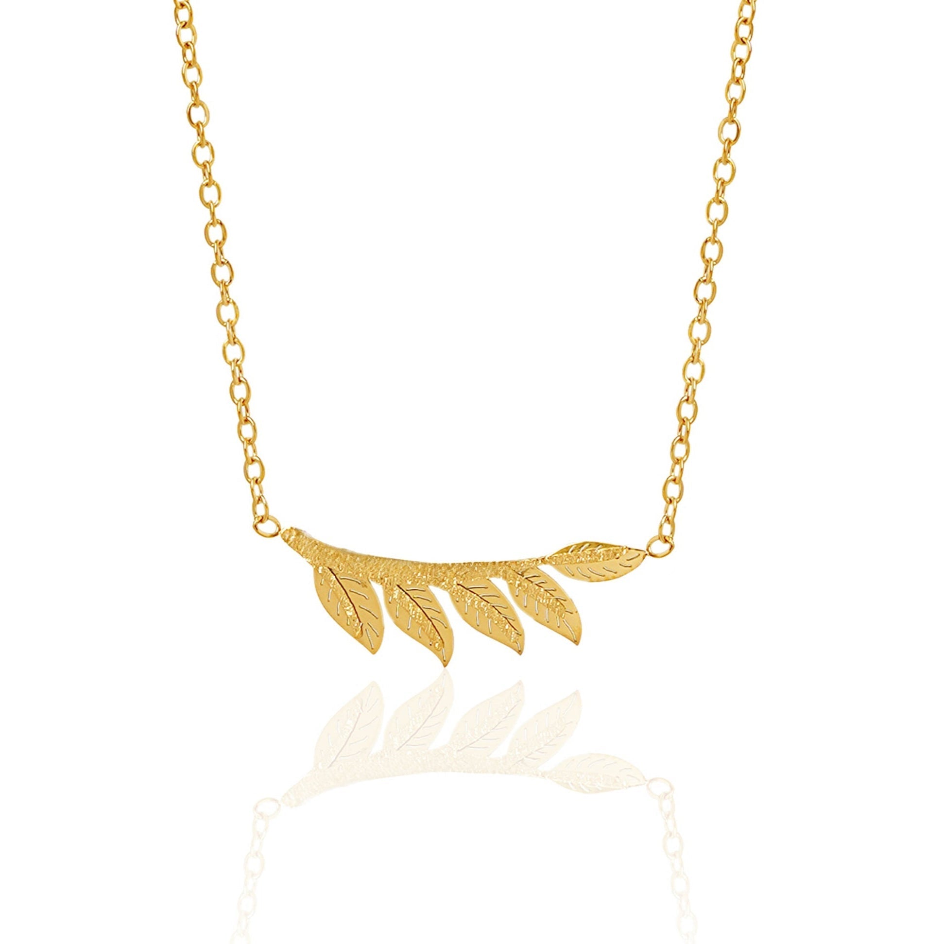 Shalakha Leaf 18K Gold Plated Necklace