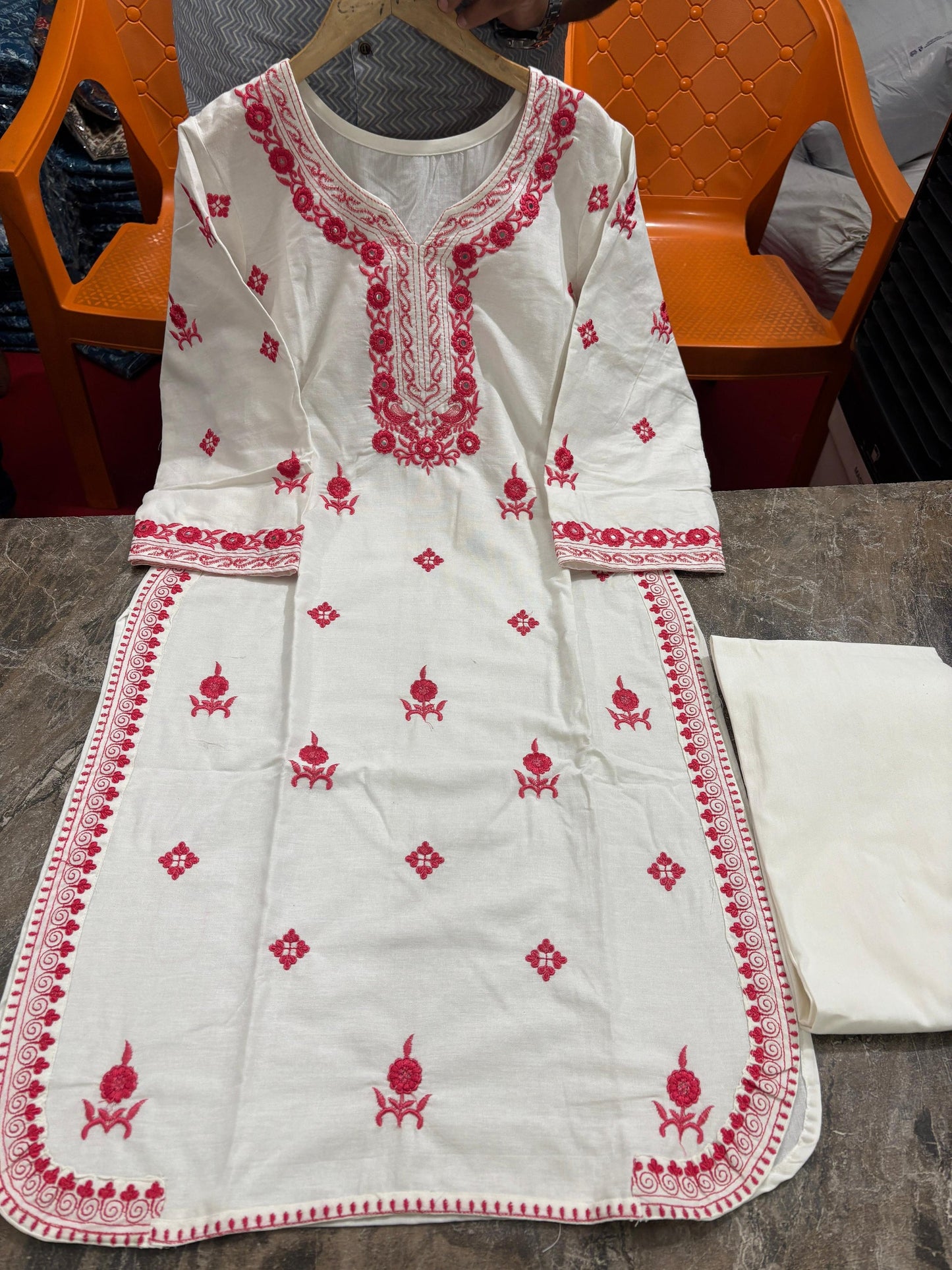 gathering Flattering Pure cotton hand embroidery(WACD125