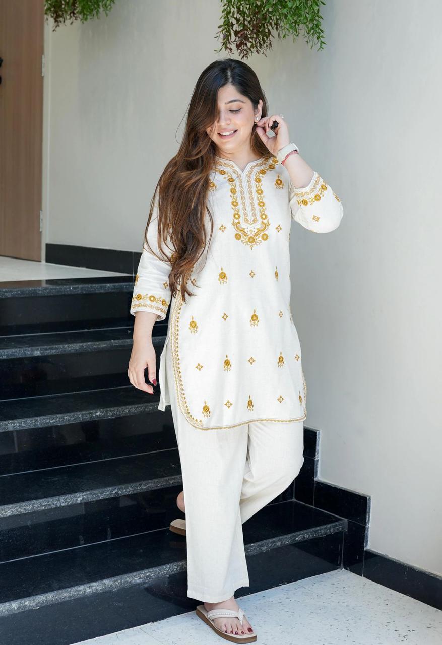 gathering Flattering Pure cotton hand embroidery(WACD124