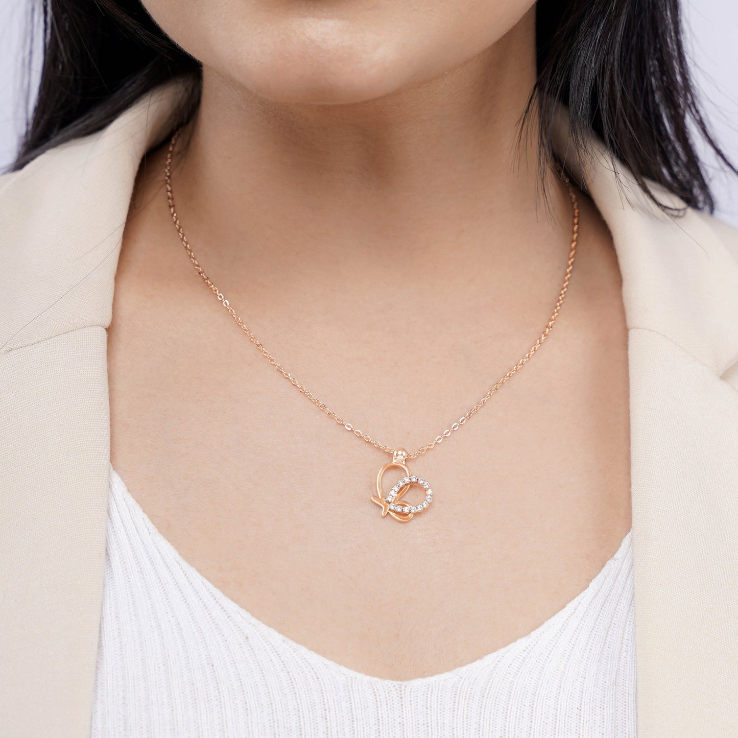 Volar Butterfly Rosegold Plated Necklace