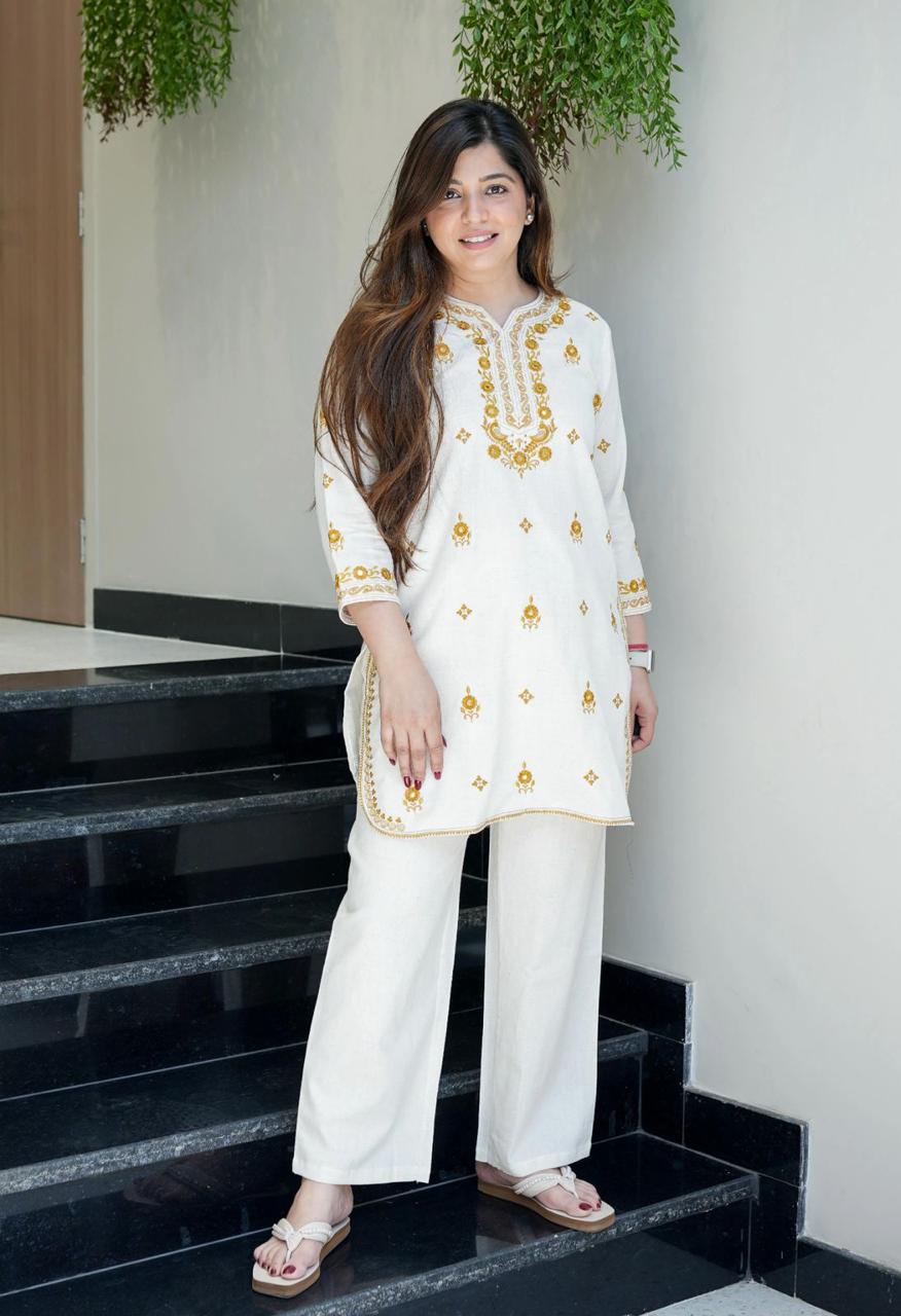 gathering Flattering Pure cotton hand embroidery(WACD124