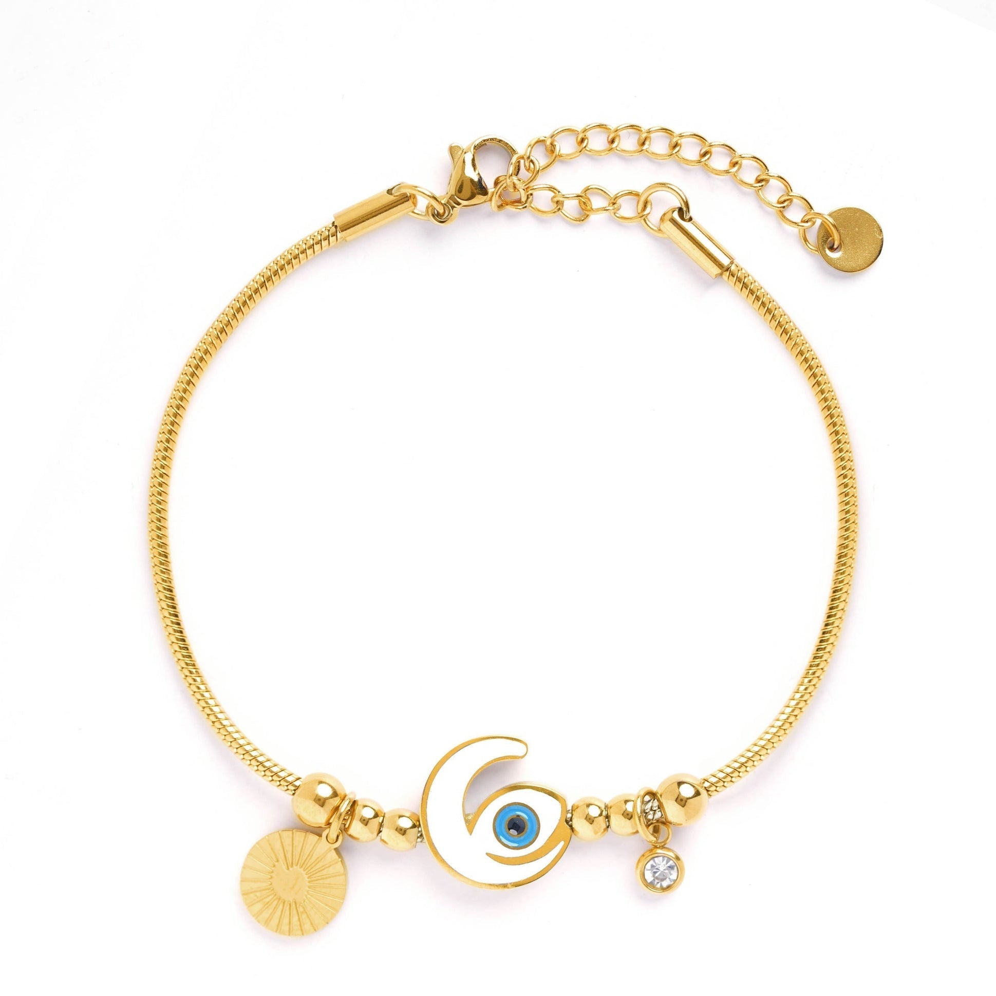 Tanhaa Moon Eye 18K Gold Plated Bracelet