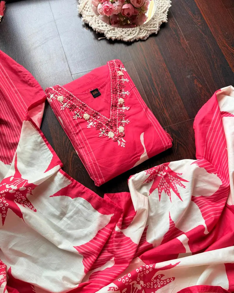 Pure cotton V Neck Suit