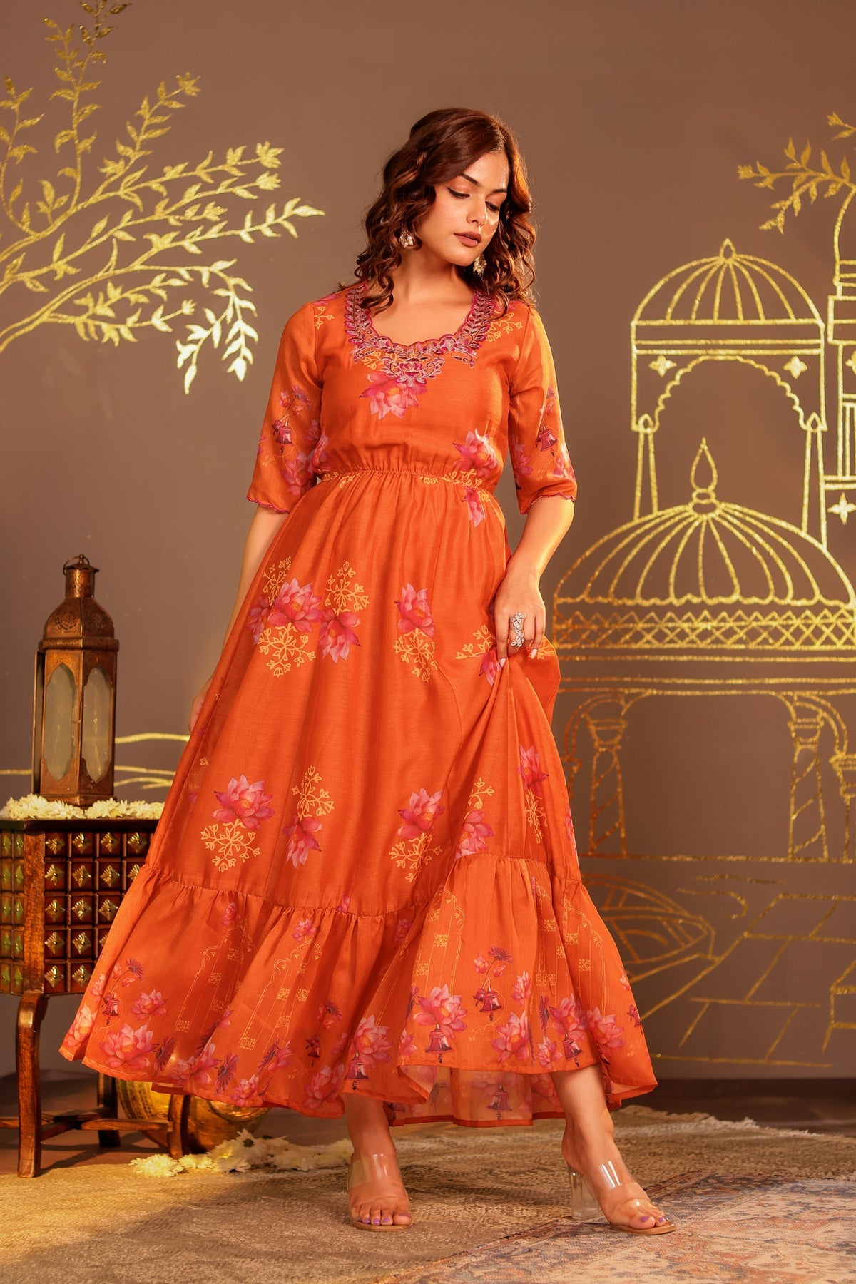 Orange Kamal Dress