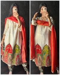 Temple Handwork Tissue Embroidered Suit