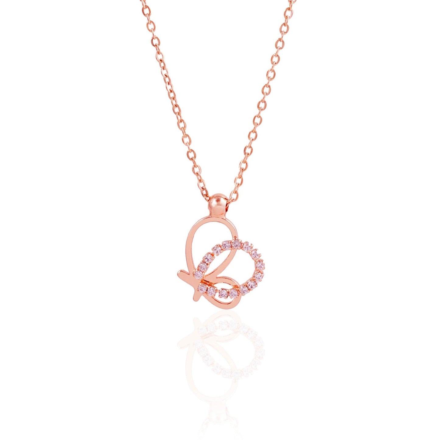 Volar Butterfly Rosegold Plated Necklace