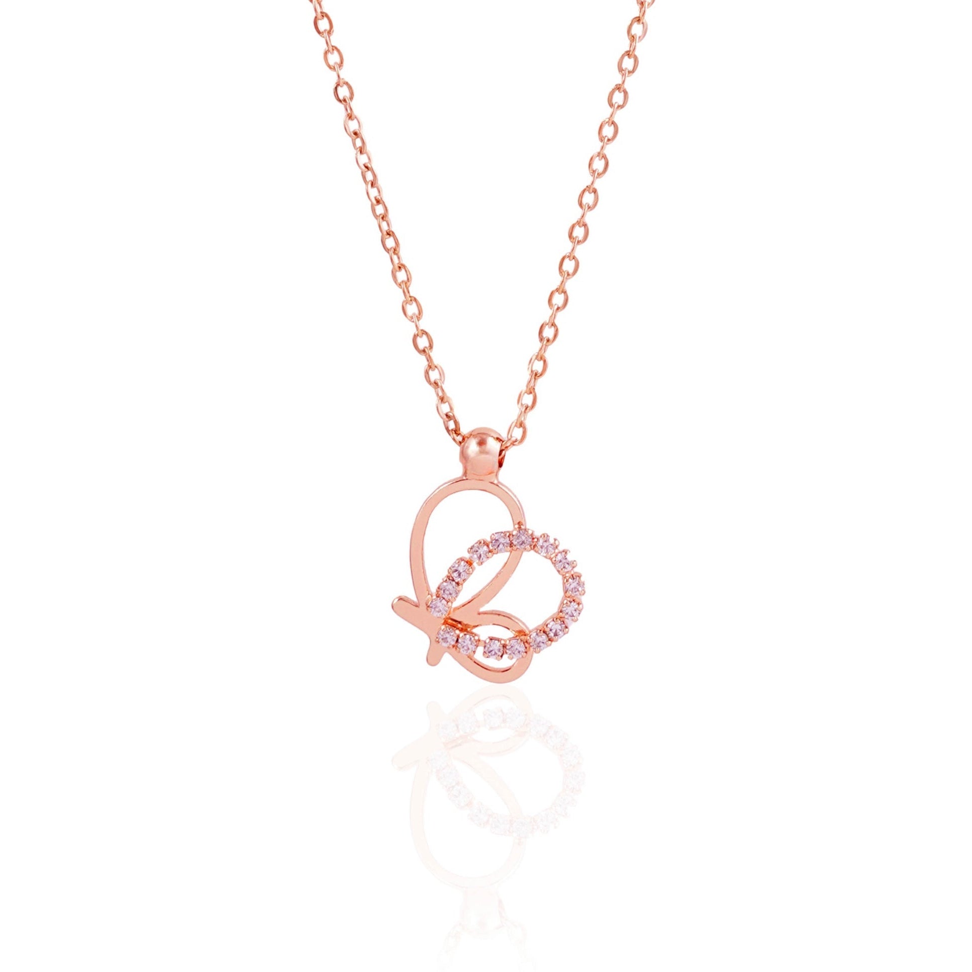 Volar Butterfly Rosegold Plated Necklace
