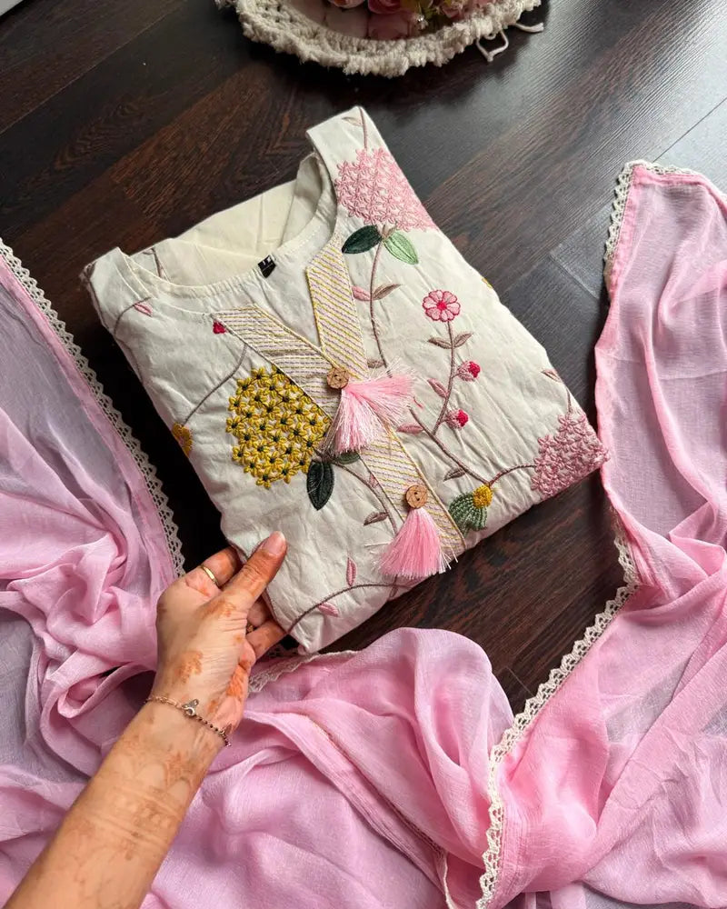 Premium Embroidery Kora Cotton Suit