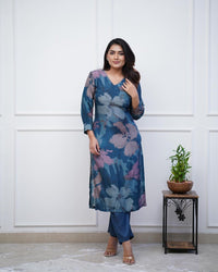 Enjoy New Floral Kurta Pant set with amazing lace Work ❤️ (WACD02)