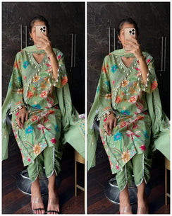 Pure Cotton Tulip Shell Suit -Pista Green