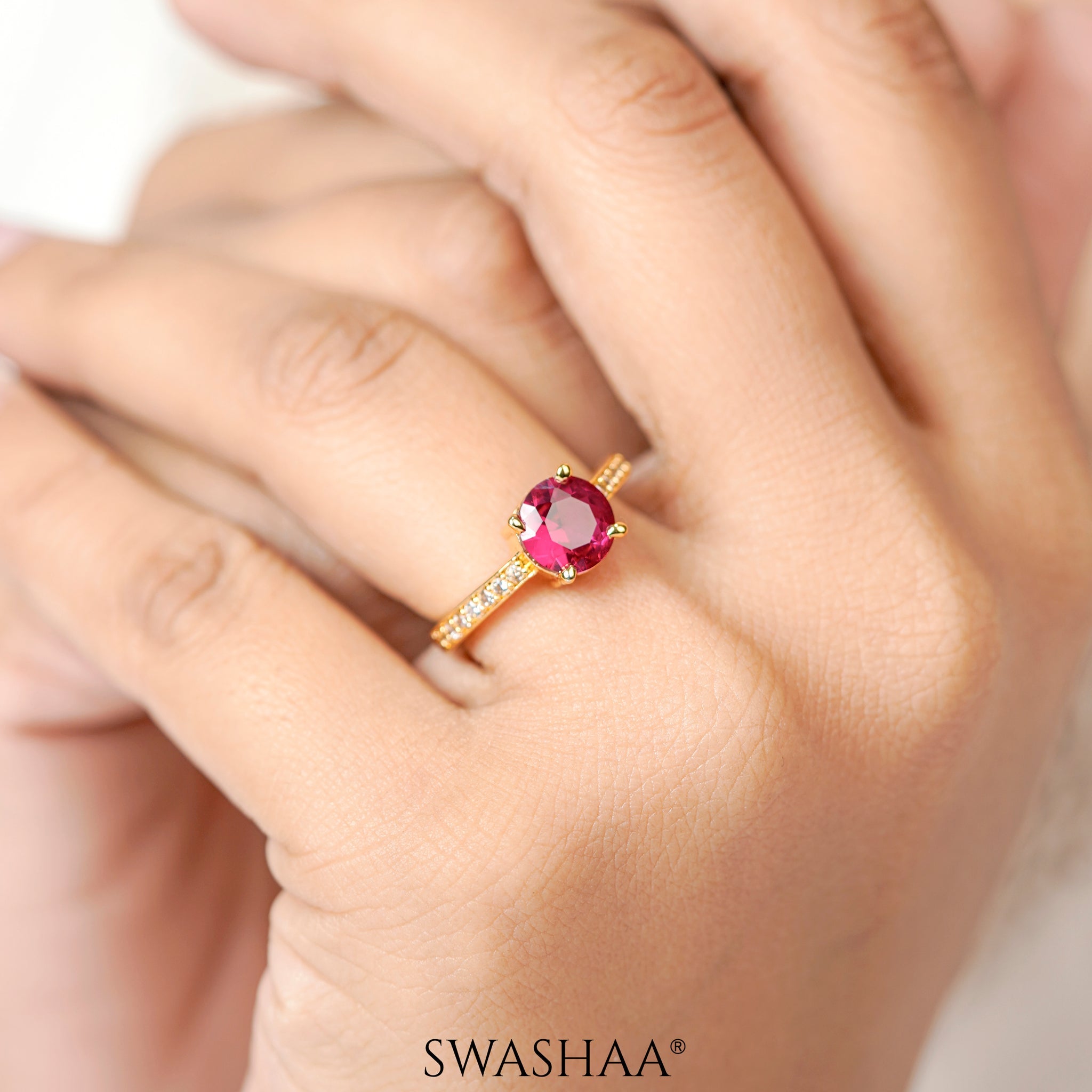 Blush Radiance 18K Gold Plated Ring