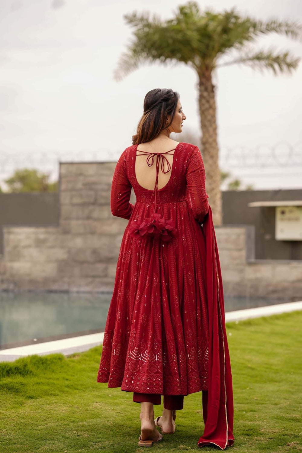 Royalwalks Premium Quality Mehrooni Red Suit Set