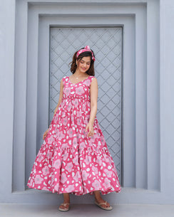 Blush Bloom Tiered Maxi Dress