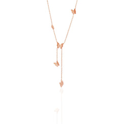 Statement Butterfly Rosegold Plated Necklace