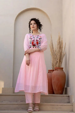 Mul Cotton Aline Coord-Pink
