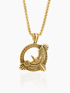 Froro Eagle 18K Gold Plated Men's Chain Pendant
