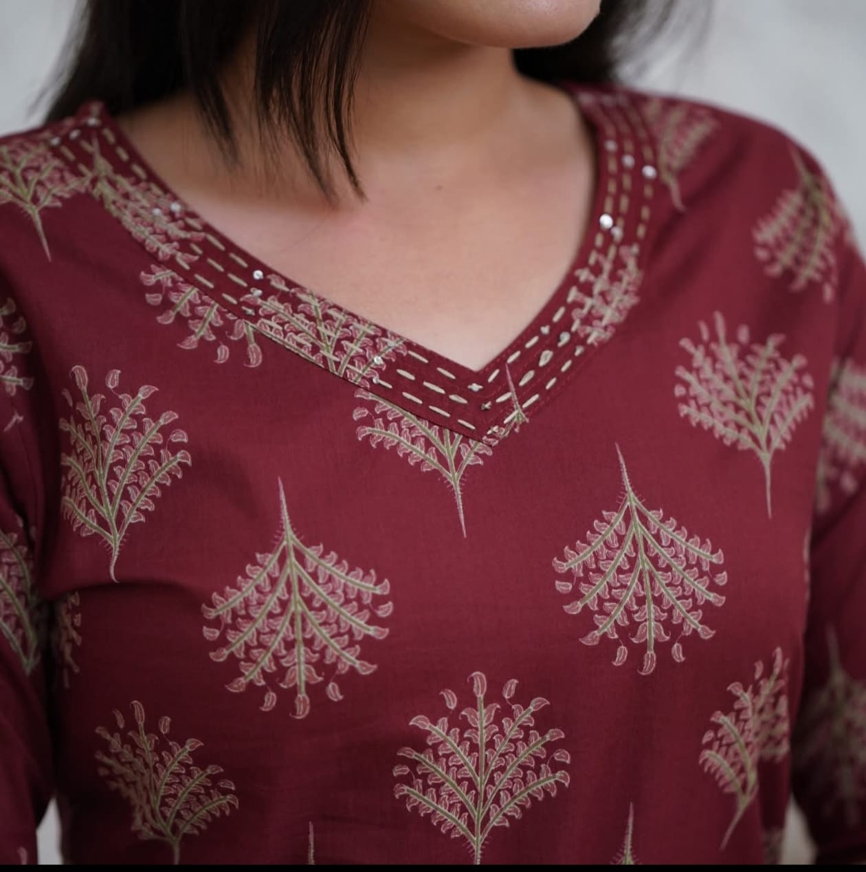 Pure fine Cotton fabric &Kurti with Pant with cotton * (WACD06)