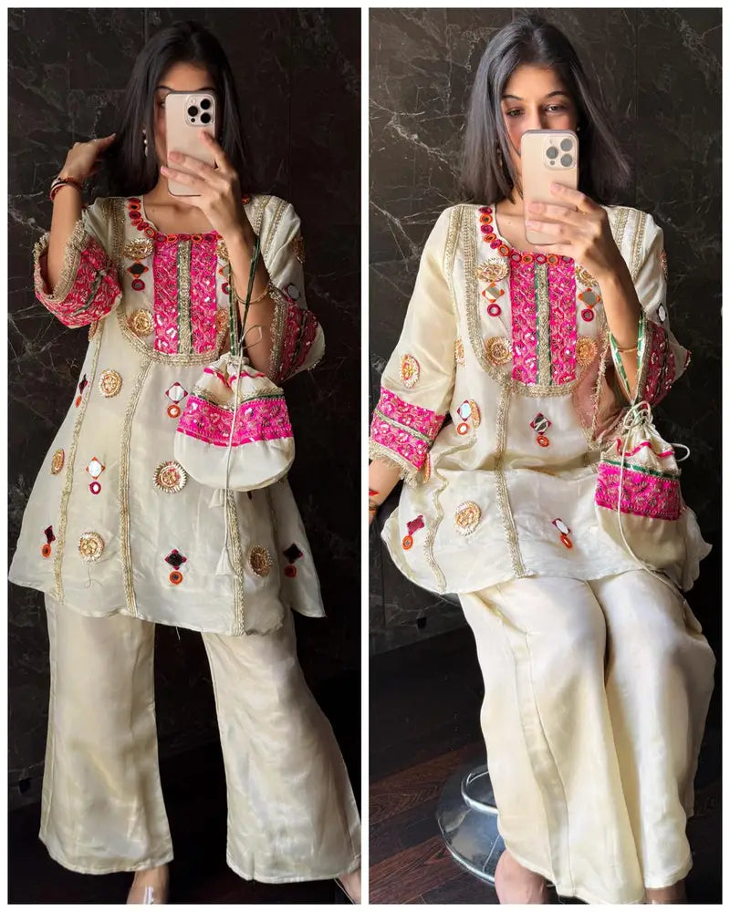 Premium Tissue Silk Gotta Coord With Potli