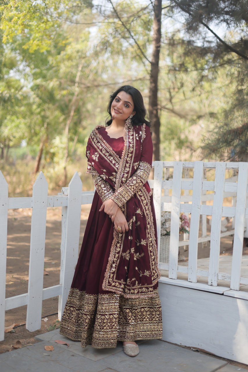 RADIANT DARK MAROON SUIT SET 142