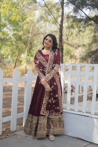 RADIANT DARK MAROON SUIT SET 142