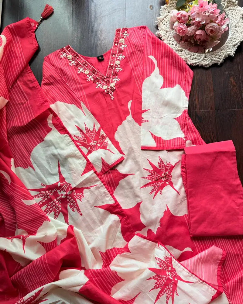 Pure cotton V Neck Suit