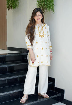 gathering Flattering Pure cotton hand embroidery(WACD124