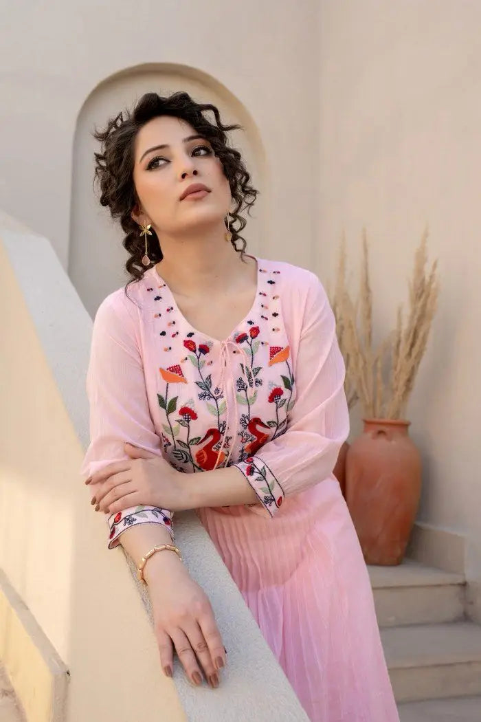 Mul Cotton Aline Coord-Pink