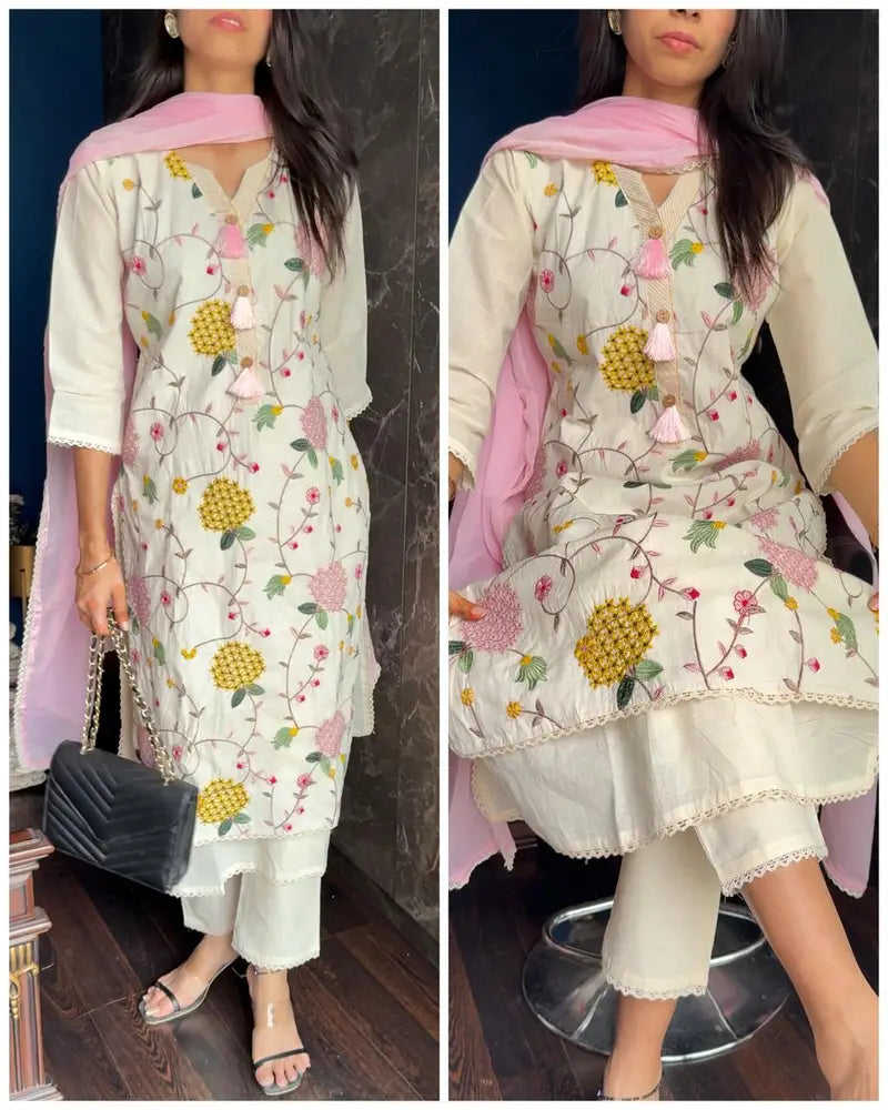 Premium Embroidery Kora Cotton Suit