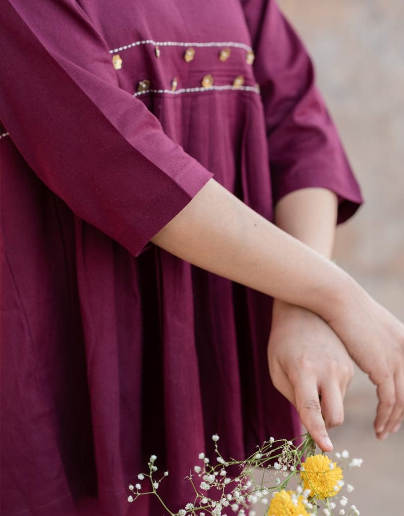 Flared silhouette with a comfort fit Delicate hand embroidery, (WACD127)