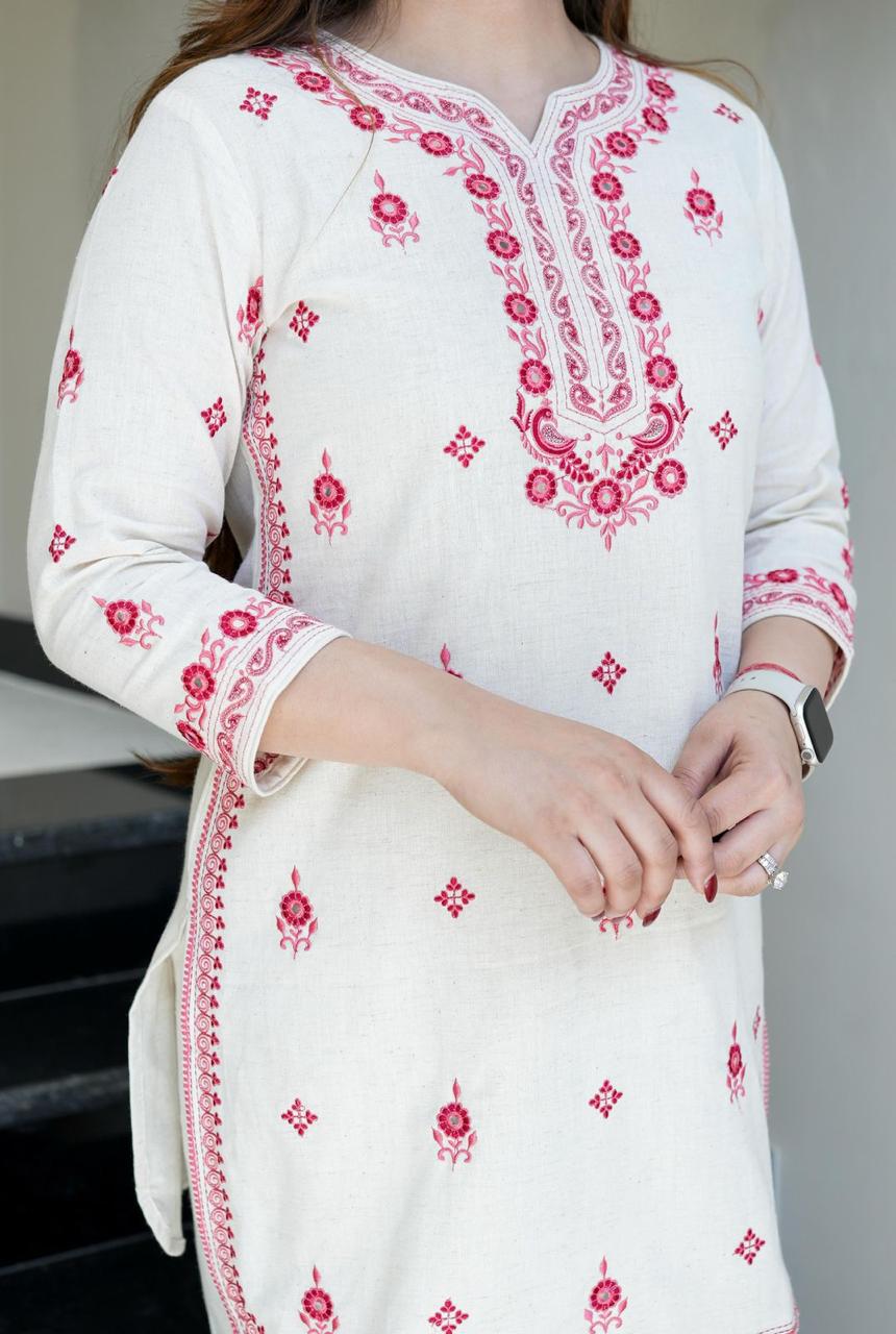 gathering Flattering Pure cotton hand embroidery(WACD125