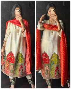 Temple Handwork Tissue Embroidered Suit