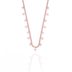 Diamond Star Rosegold Plated Necklace