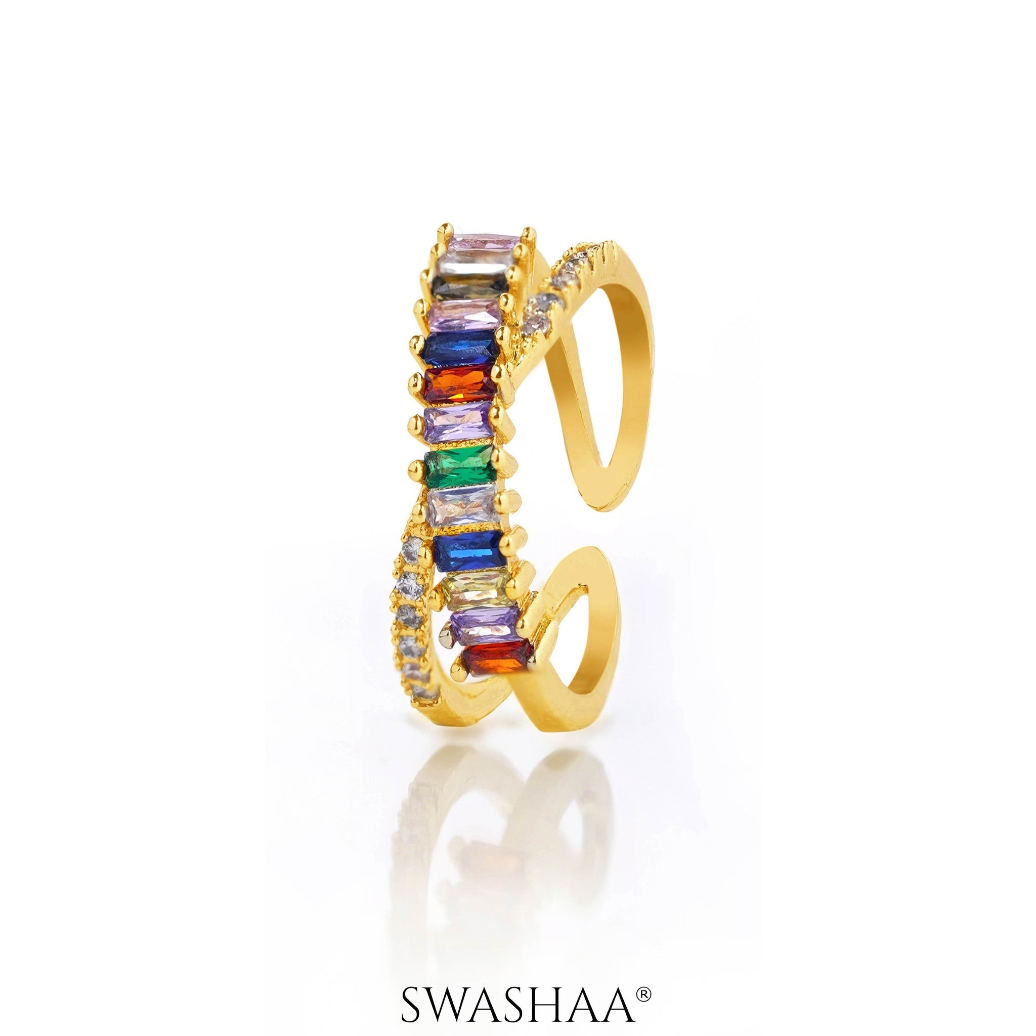 Rainbow 18K Gold Plated Ring