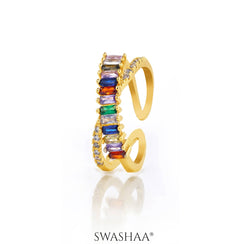 Rainbow 18K Gold Plated Ring