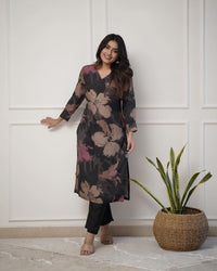 Enjoy New Floral Kurta Pant set with amazing lace Work ❤️ (WACD01)