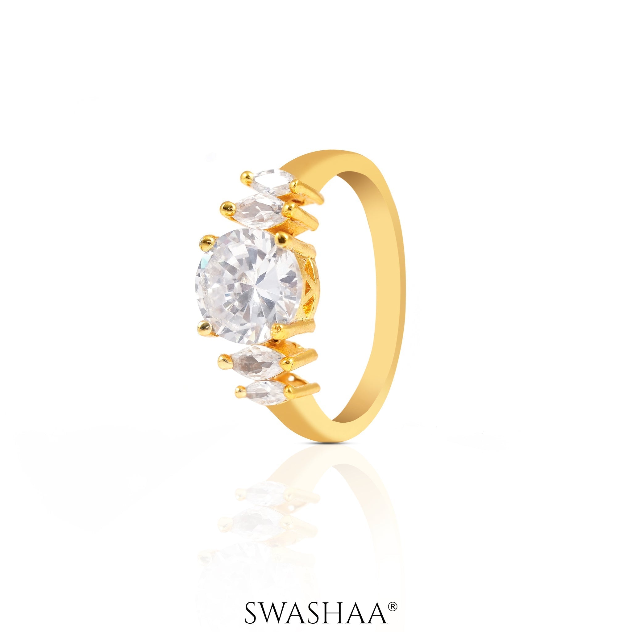 Aas Solitaire 18K Gold Plated Ring