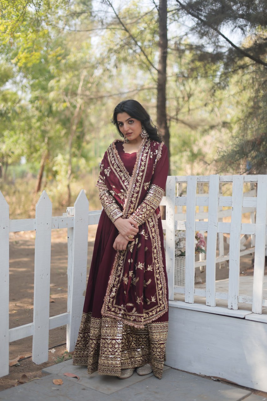 RADIANT DARK MAROON SUIT SET 142