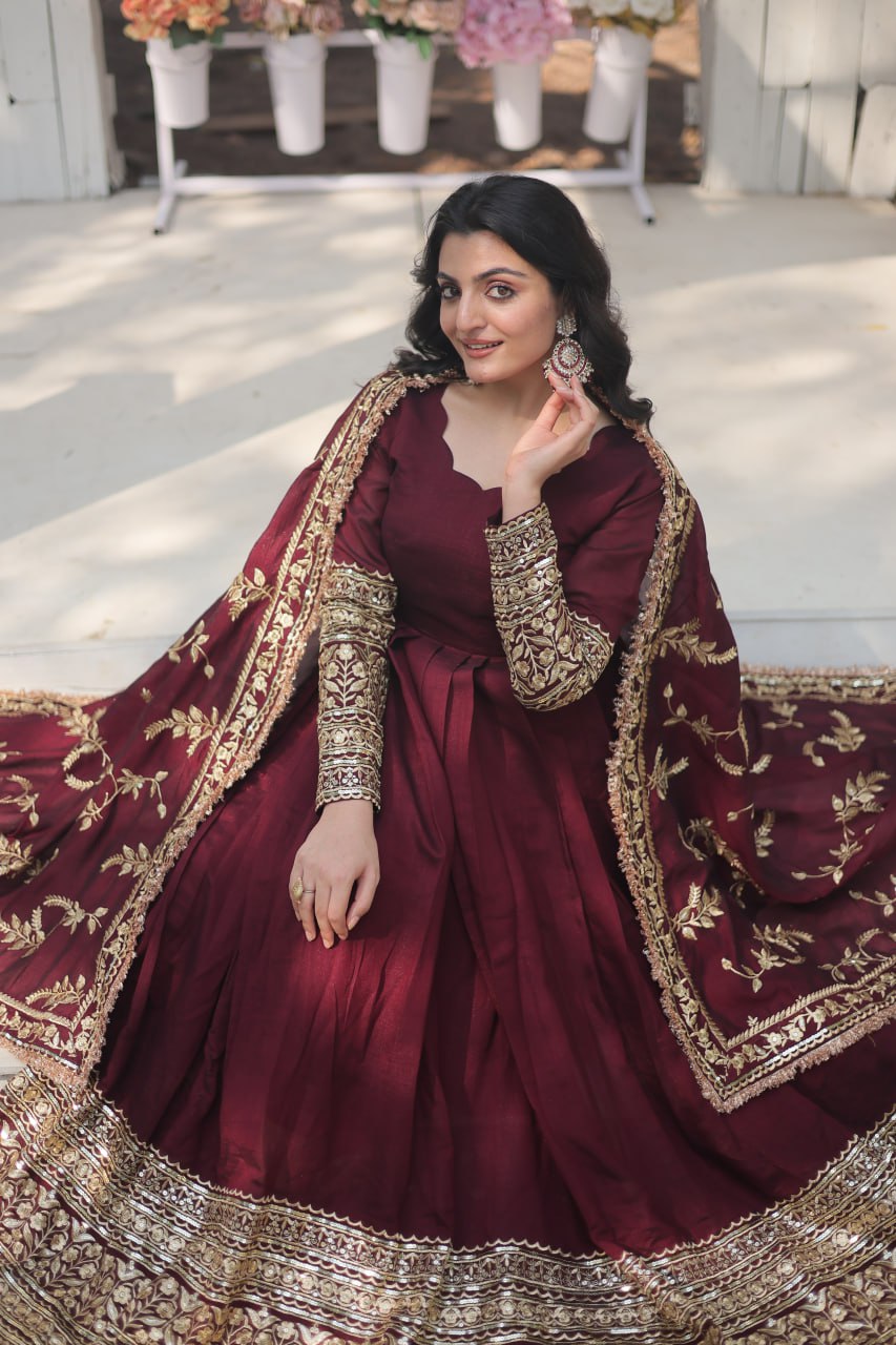 RADIANT DARK MAROON SUIT SET 142