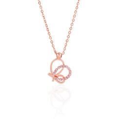 Volar Butterfly Rosegold Plated Necklace