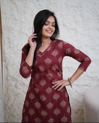 Pure fine Cotton fabric &Kurti with Pant with cotton * (WACD06)